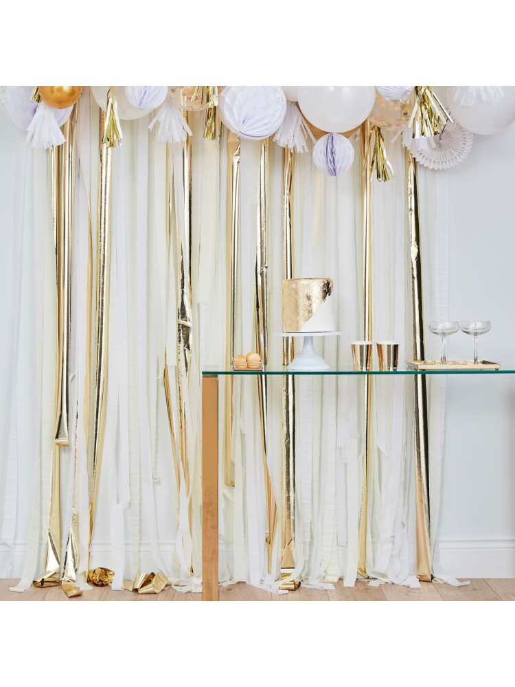 Ginger Ray MIX-188 Mix It Up Goldener Metallic Backdrop main product photo