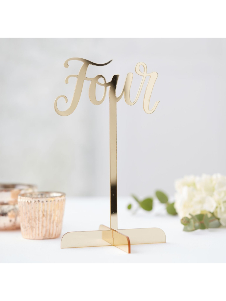 Ginger Ray GO-116 Gold Wedding Acryl Tischnummern main product photo