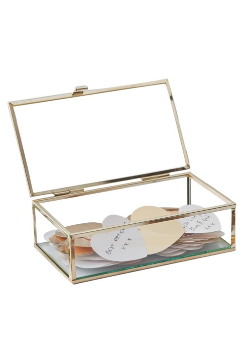 Ginger Ray GO-114 Gold Wedding Gästebuch Glas Sarg