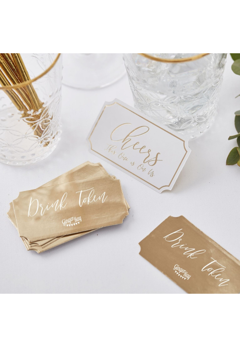 Ginger Ray GO-169 Gold Wedding Token Trinken ()