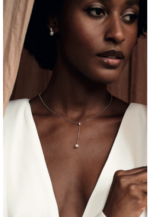 Abrazi Lovey Perle Kette Silber