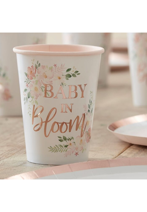 Ginger Ray BL-116 Floral Baby Shower Tassen ()