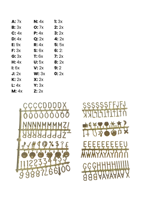 Ginger Ray GO-126 Gold Wedding Letterbord Golden Buchstaben