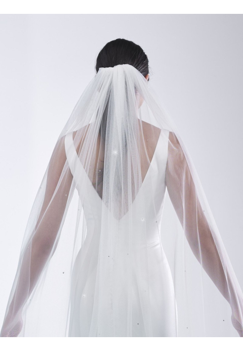 Poirier S49-210-1-Ivory Schleier - 210 cm