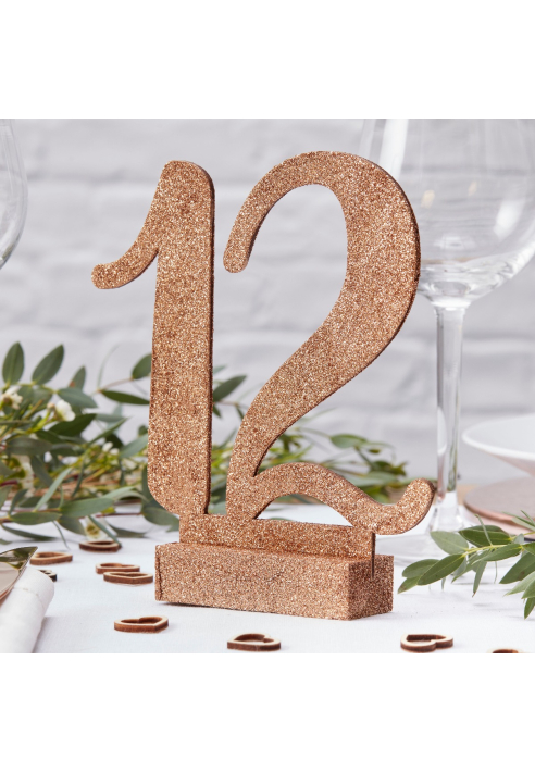 Ginger Ray BB-324 Beautiful Botanics Tischnummern Rose Gold Glitzer ()