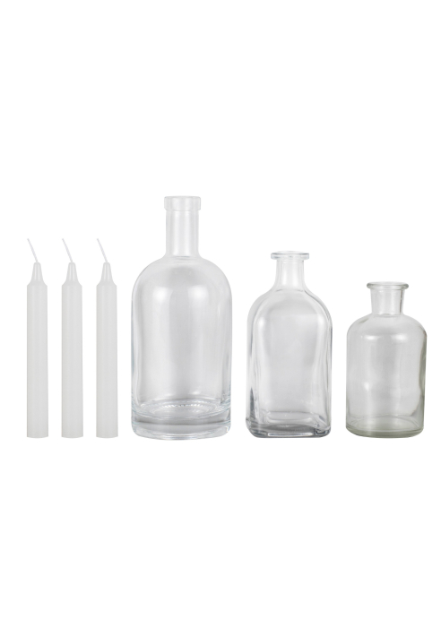Ginger Ray SW-812 Glasflaschen-Kerzenhalter mit Kerzen