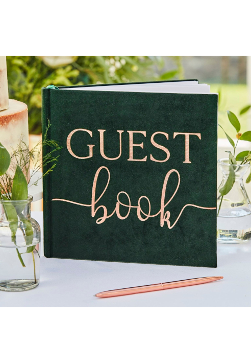 Ginger Ray BR-312 Botanical Wedding Velvet Gästebuch ()