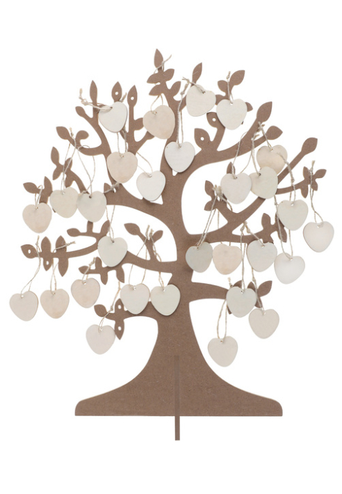 Wunschbaum mit Holzherzen (50 Stück) ()