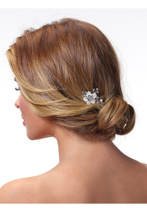 Poirier Haarkamm Hochzeit BB-420 Silber ()
