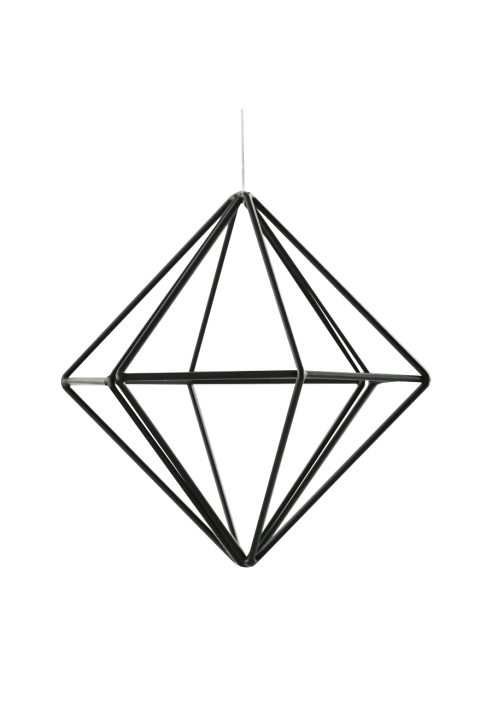 Ginger Ray BW-440 Geometrische Dekoration Schwarzem Metall - Small