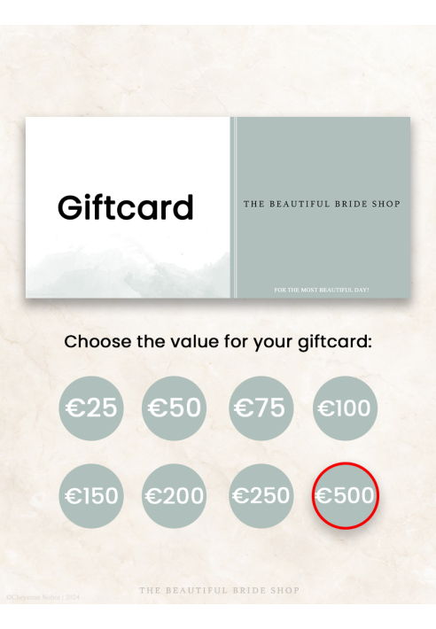 The Beautiful Bride Shop Geschenkgutschein €500