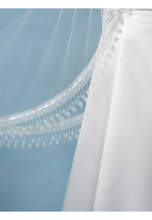 Poirier S440-280-SOFT Schleier Gestickte Fransen - 280 cm