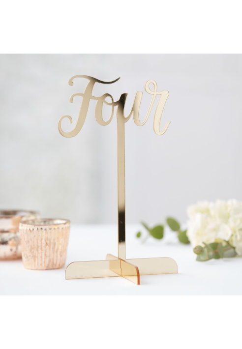 Ginger Ray GO-116 Gold Wedding Acryl Tischnummern ()