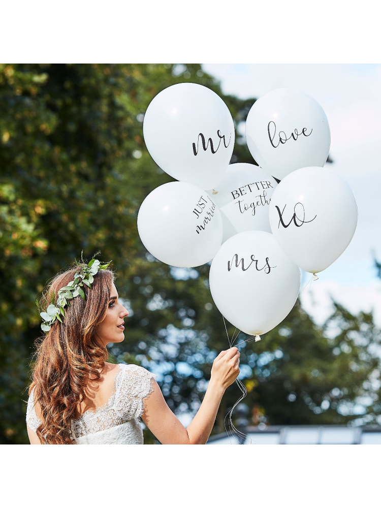 Ginger Ray BR-374 Botanical Wedding Ballons Weiß main product photo