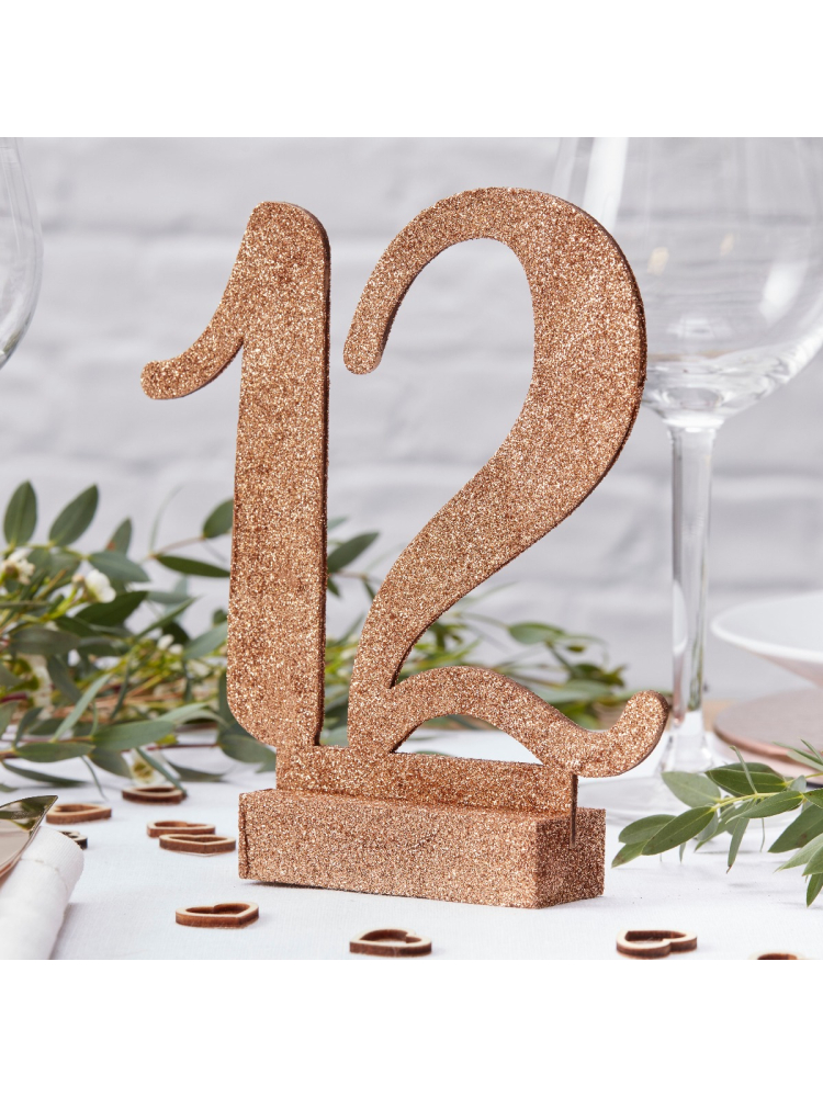 Ginger Ray BB-324 Beautiful Botanics Tischnummern Rose Gold Glitzer main product photo