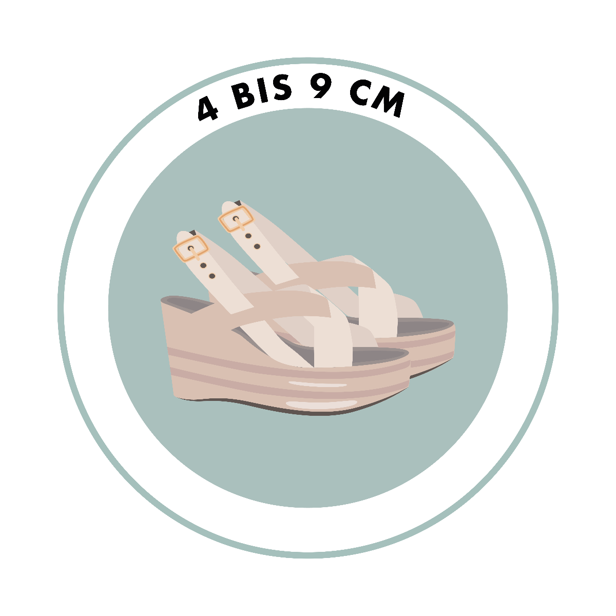 Keilabsatz 4 bis 9 cm