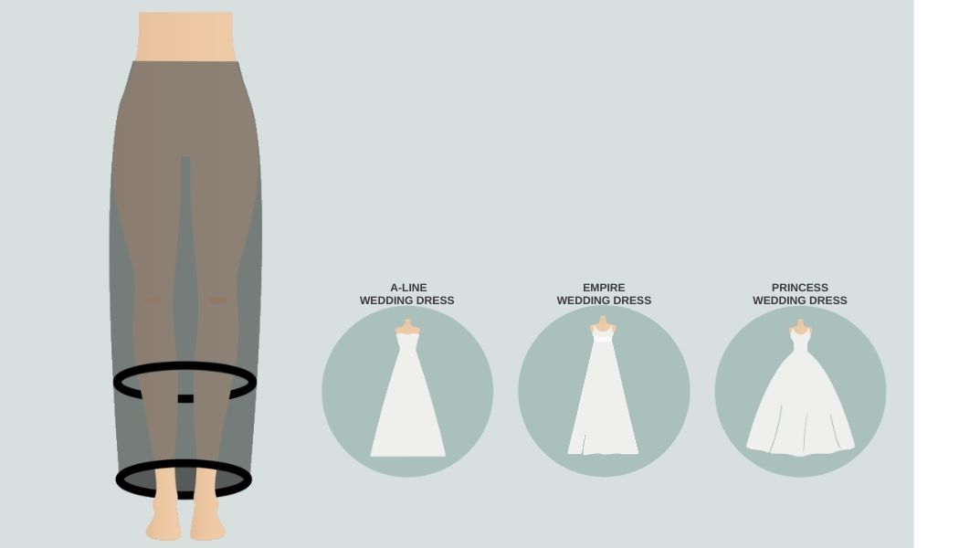 Reifrock mit zwei Reifen Brautkleid